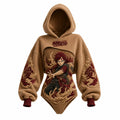 Women's Anime-Print Hooded Romper Set