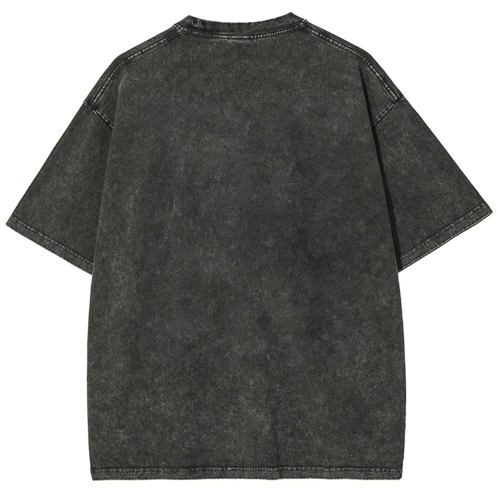 Vintage 3D Direct Inkjet Printed Washed Unisex T-Shirt| KNY
