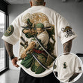 Unisex Anime-Style Retro Corduroy Oversized T-Shirt
