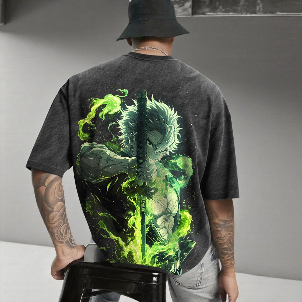 Unisex Anime Inspired Vintage Washed T-Shirt | KNY