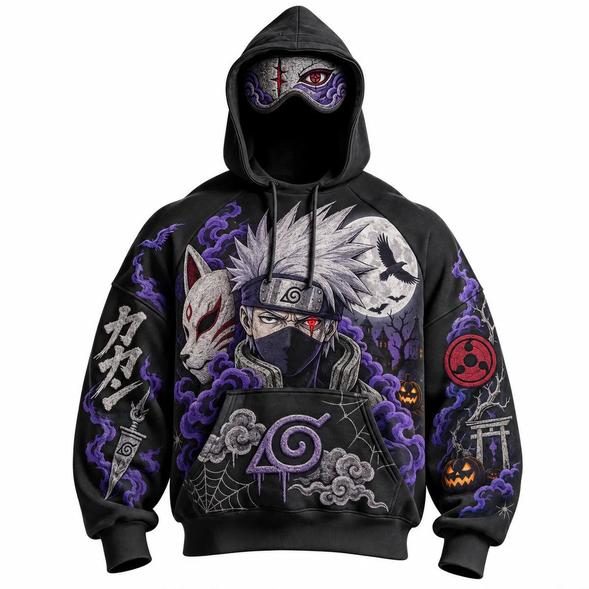 Halloween Anime-Print Hoodie