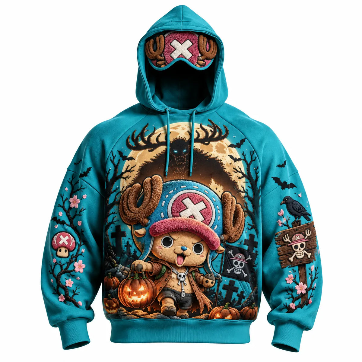Halloween Anime-Print Hoodie