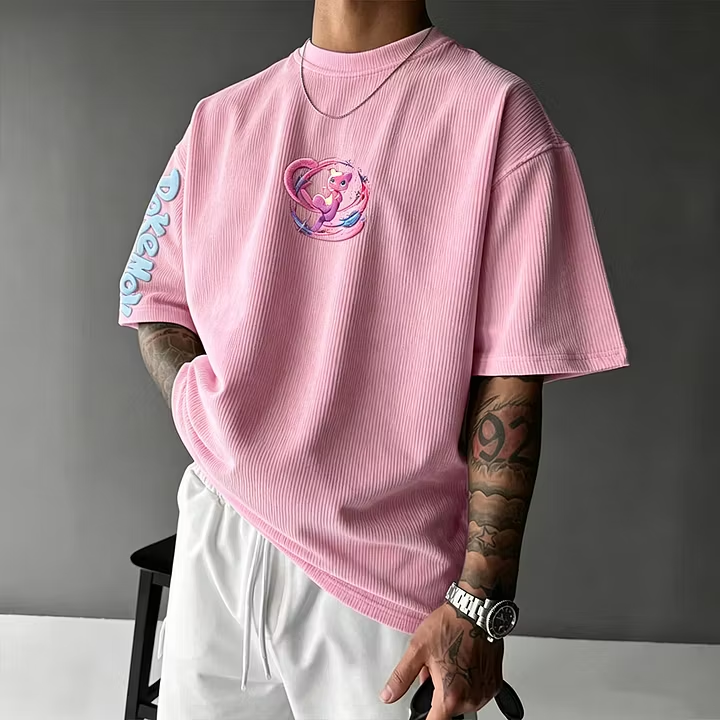 Unisex Anime Inspired Vintage Corduroy T-Shirt