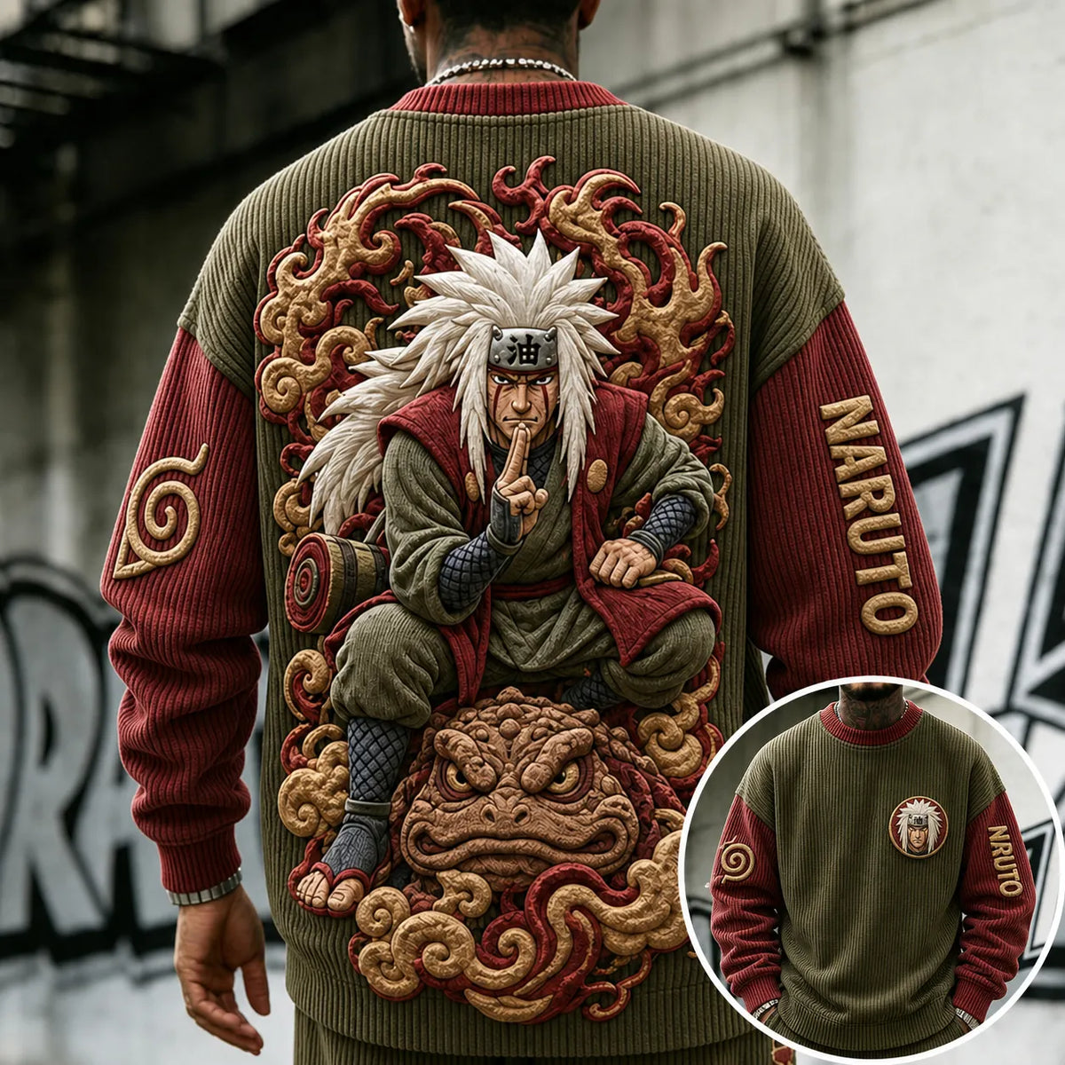 Unisex Anime-print Crewneck Sweatshirt