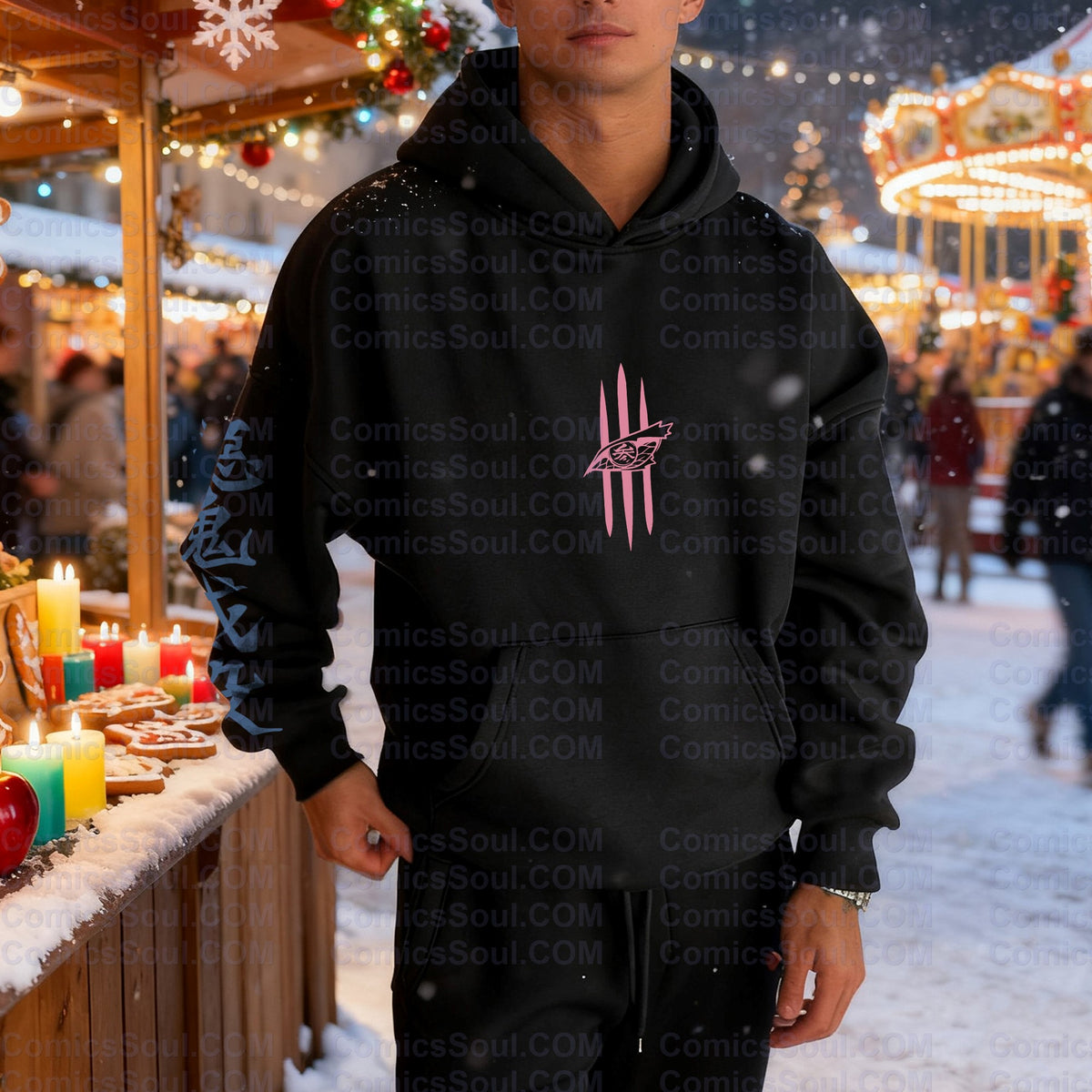 Plus Velvet Unisex Anime Graphic Streetwear Vintage Hoodie