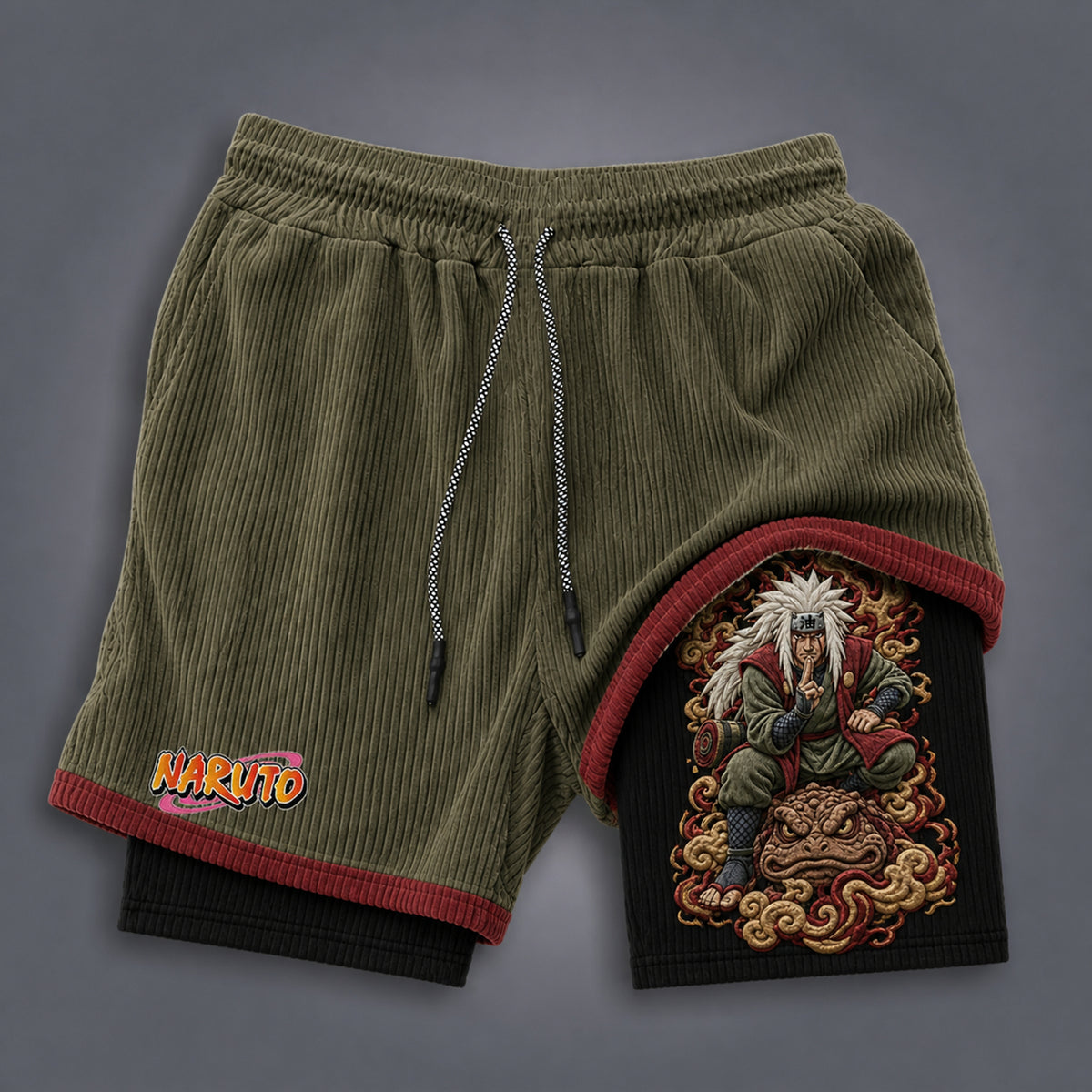 Unisex Double-layer Shorts With Anime Print