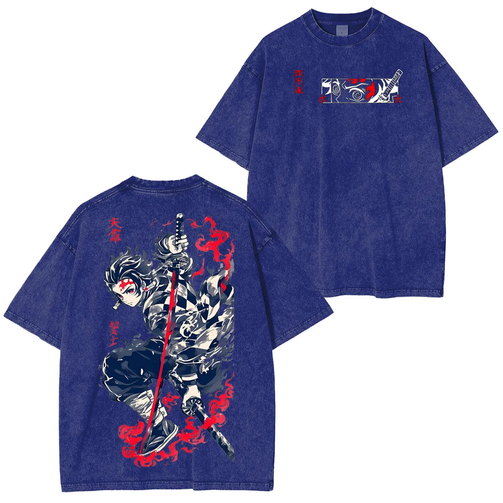 Kamado Tanjiro ,KNY Anime Unisex Washed T-Shirt