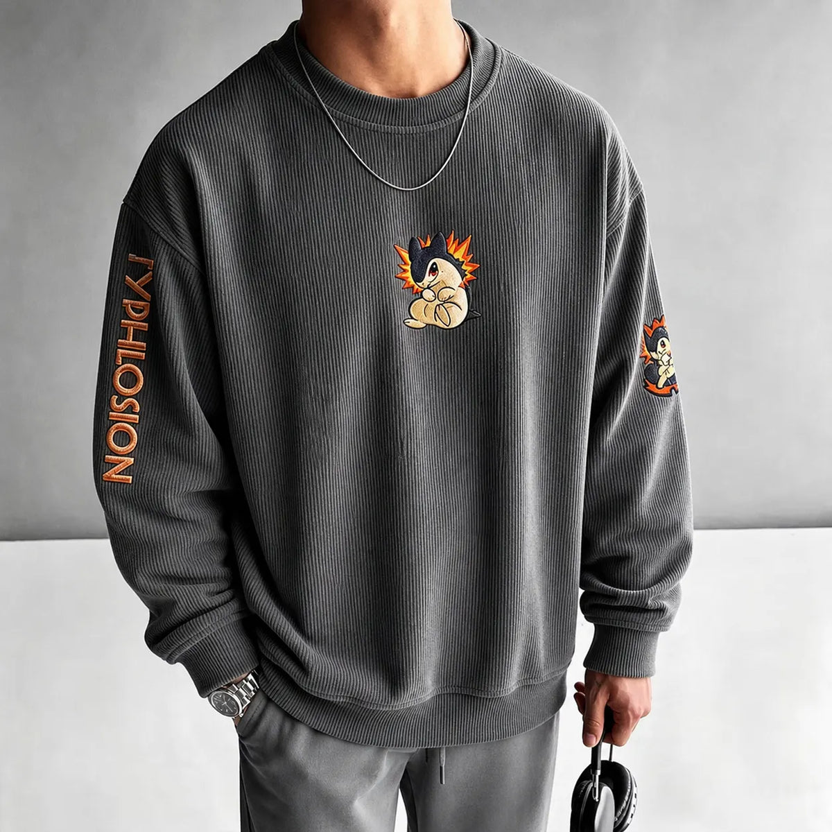 Unisex Anime-print Crewneck Sweatshirt