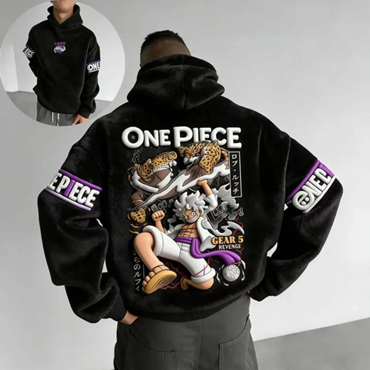 Color-blocked Plush Hoodie