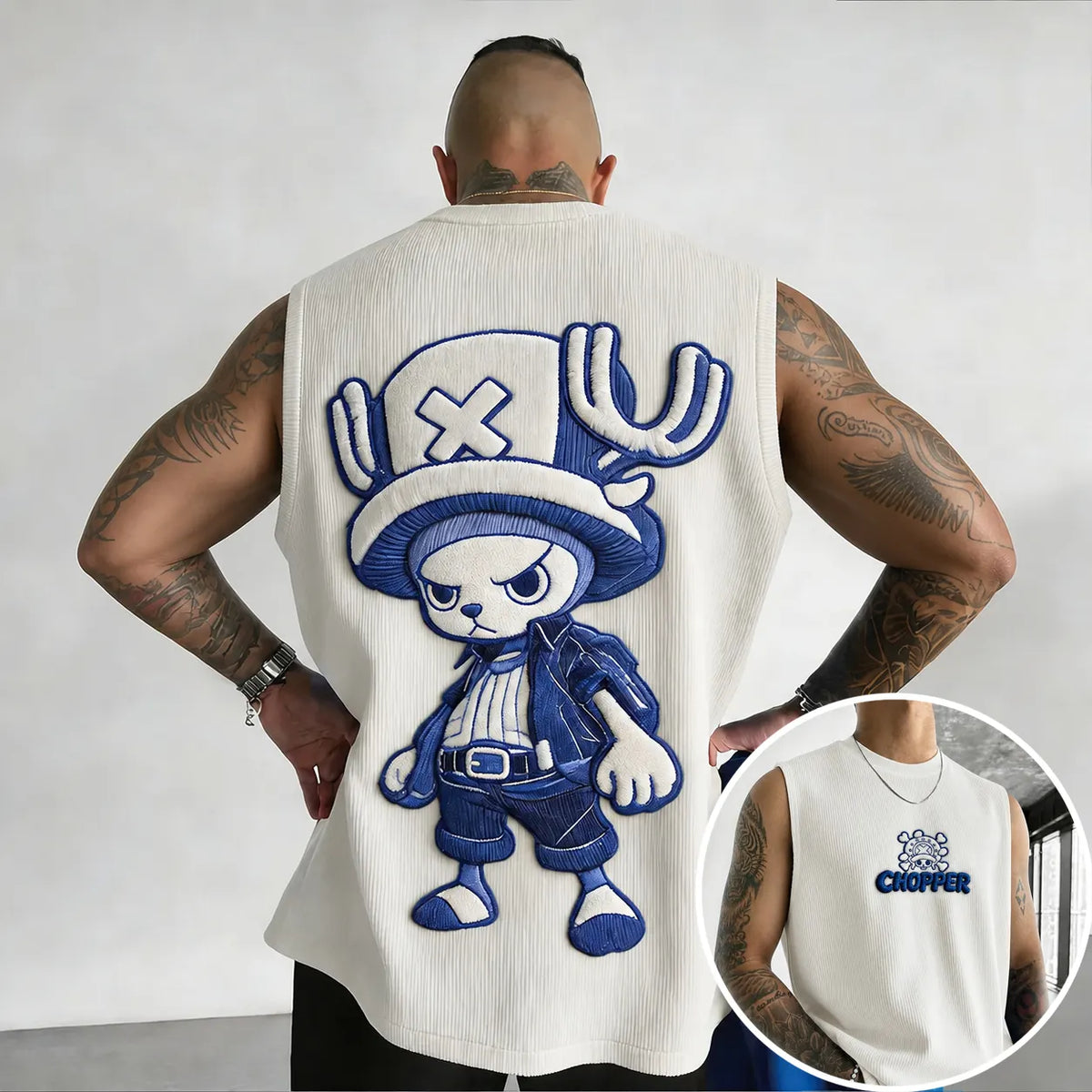 Unisex Anime-Style Retro Corduroy Tank Top
