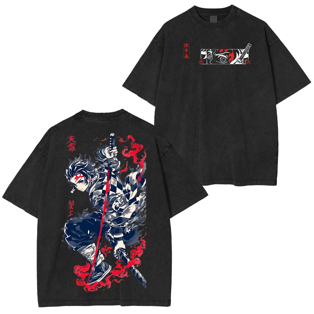 Kamado Tanjiro ,KNY Anime Unisex Washed T-Shirt