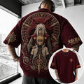 Unisex Anime-Style Retro Corduroy Oversized T-Shirt