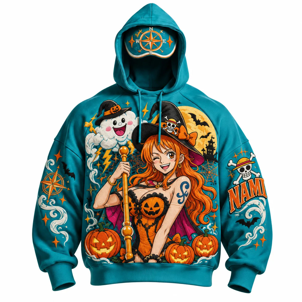 Halloween Anime-Print Hoodie