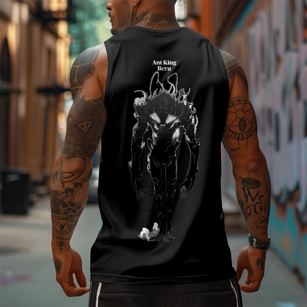 Oversized Anime Print Gym Tank Top