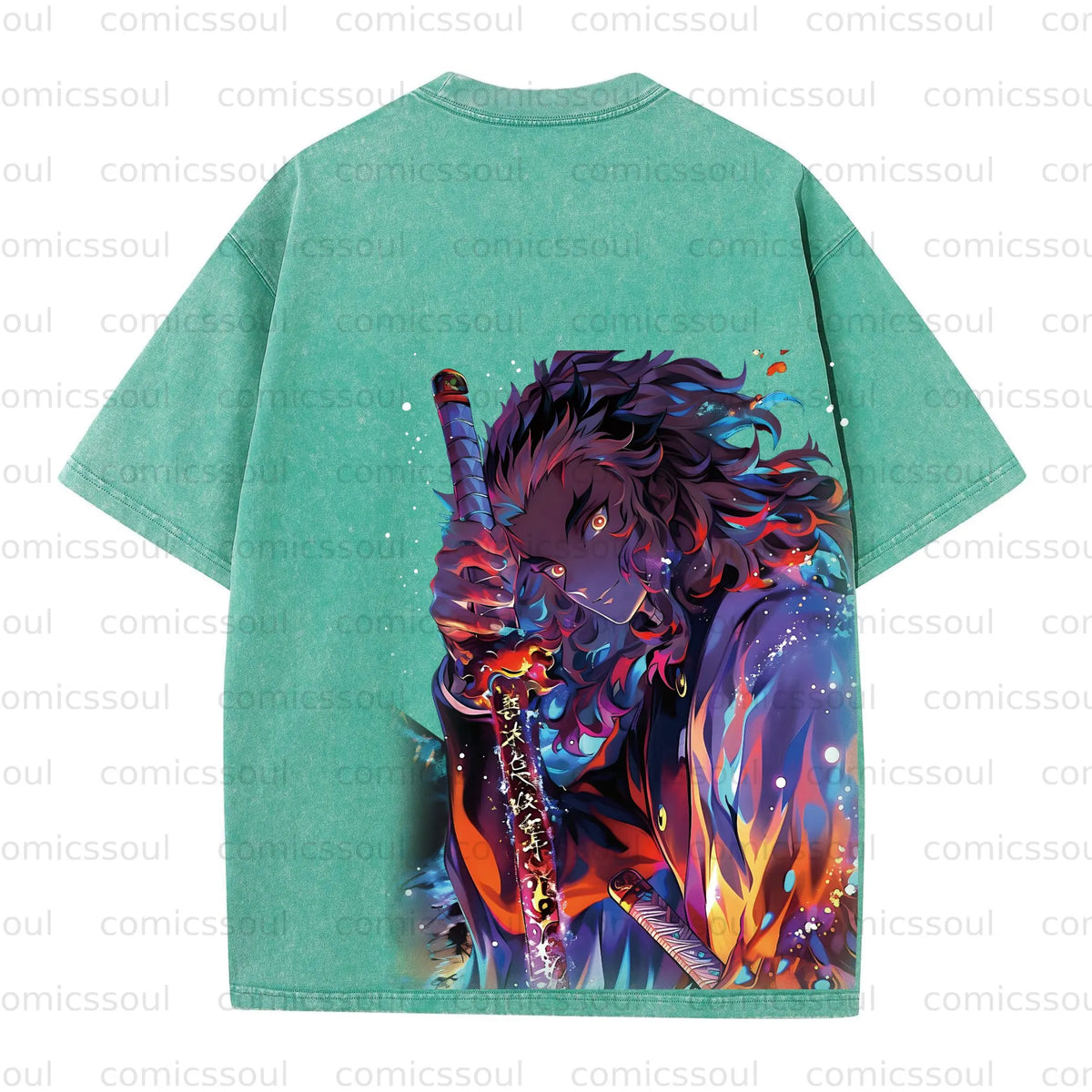 Vintage 3D Direct Inkjet Printed Washed Unisex T-Shirt
