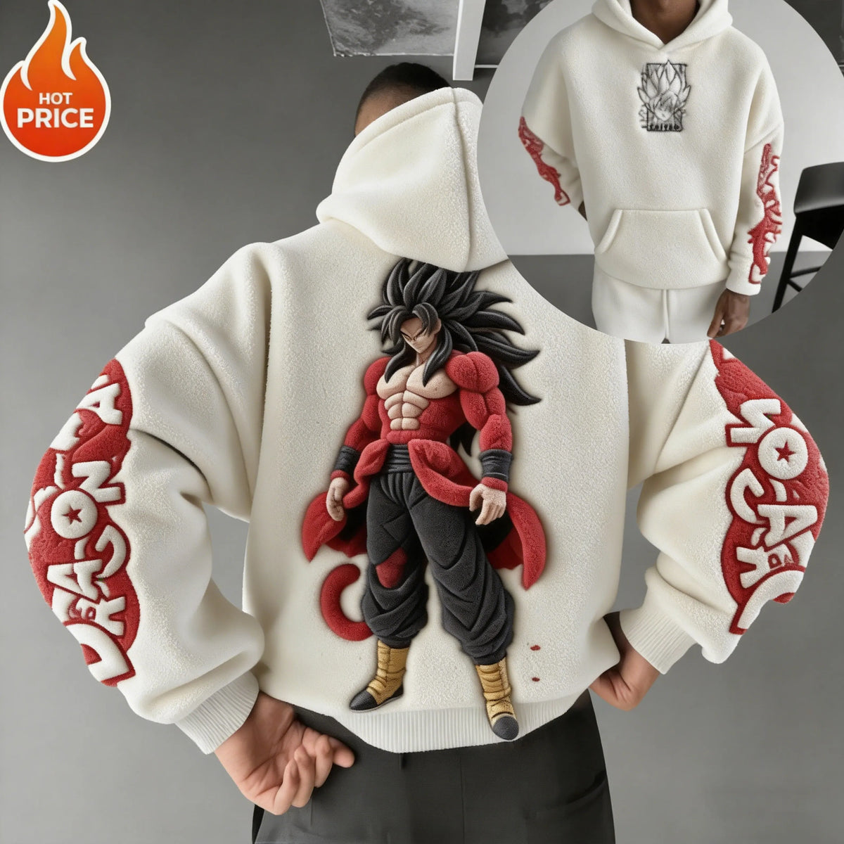 Color-blocked Plush Hoodie