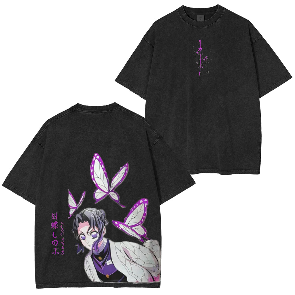 ''Insect Hashira'' Kocho Shinobu Unisex Washed T-Shirt| KNY
