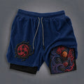 Unisex Double-layer Shorts With Anime Print