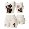 Women's Anime-Print Tank Top And Shorts Sports Set