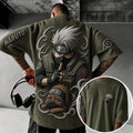 Unisex Anime-Style Retro Corduroy Oversized T-Shirt