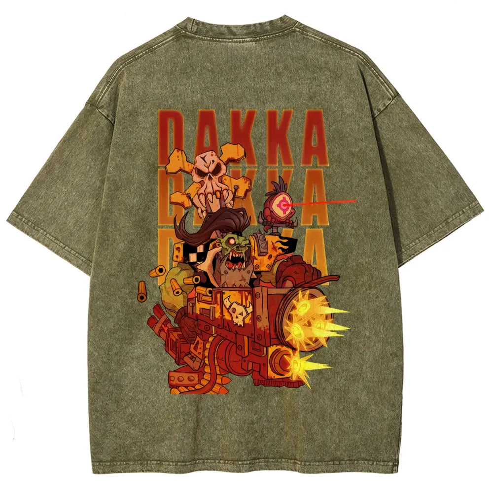 Vintage Casual Washed T-Shirt 丨WH40K