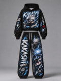 Kakashi Hatake Women's Cropped Long Sleeve Hoodie & High Waist Jogger Pants Two Piece Tracksuit Set