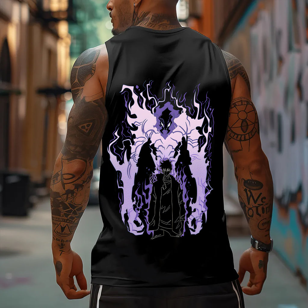 Comicssoul Igris Oversized Anime Print Gym Tank Top