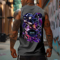 Oversized Anime Print Gym Tank Top