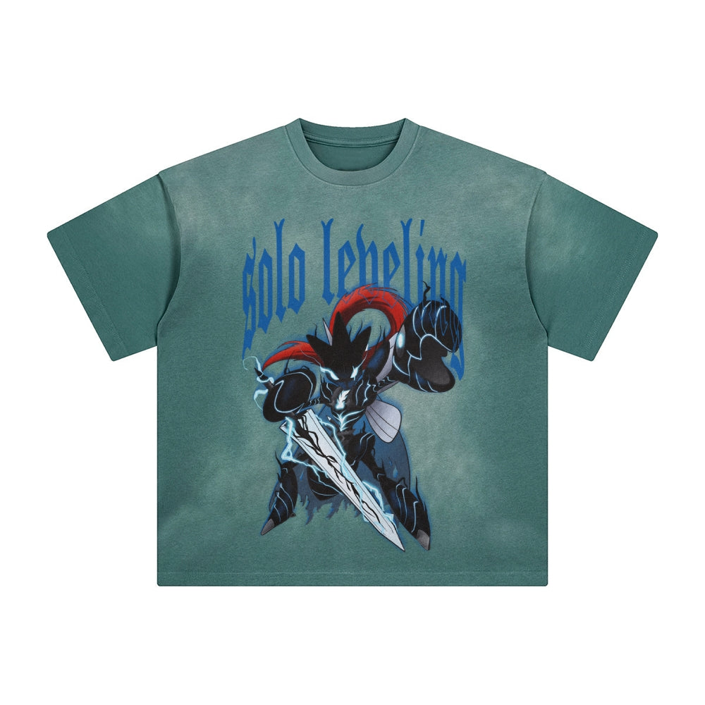 Unisex Anime Inspired Washed  Vintage T-Shirt