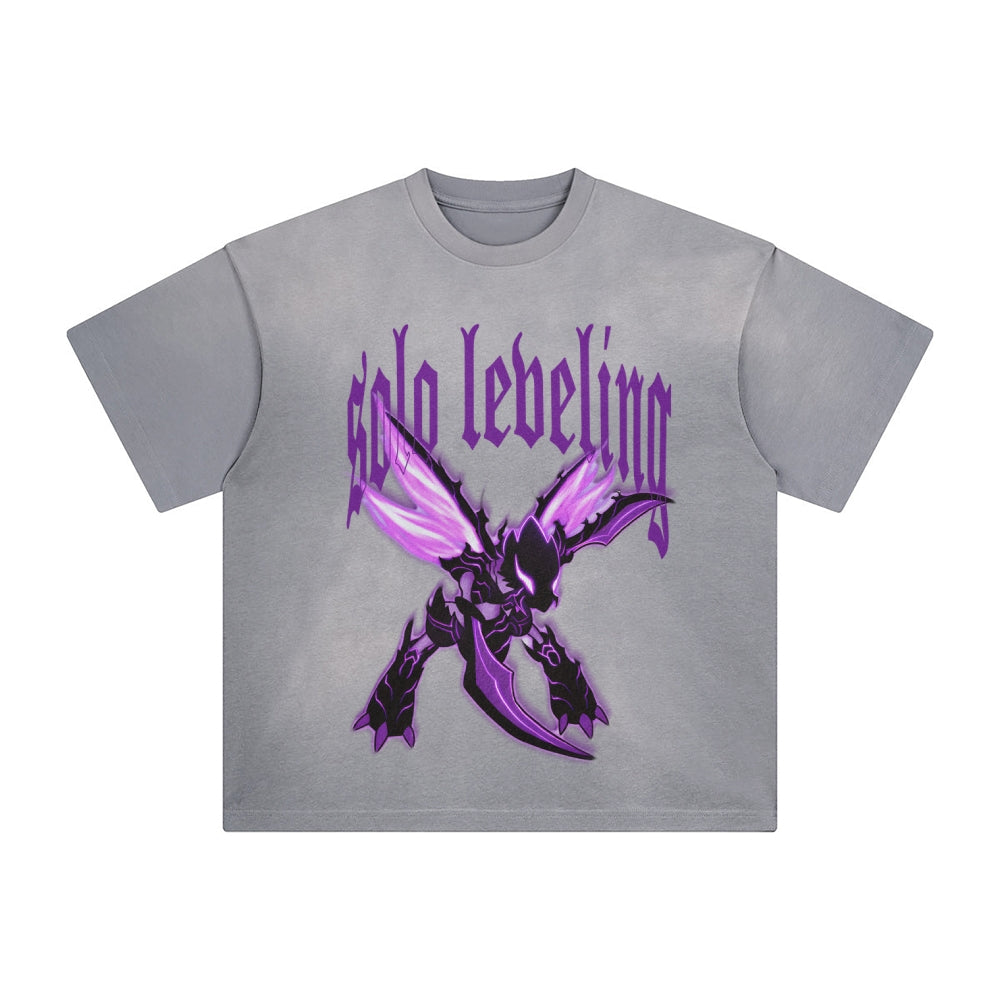 Unisex Anime Inspired Washed  Vintage T-Shirt