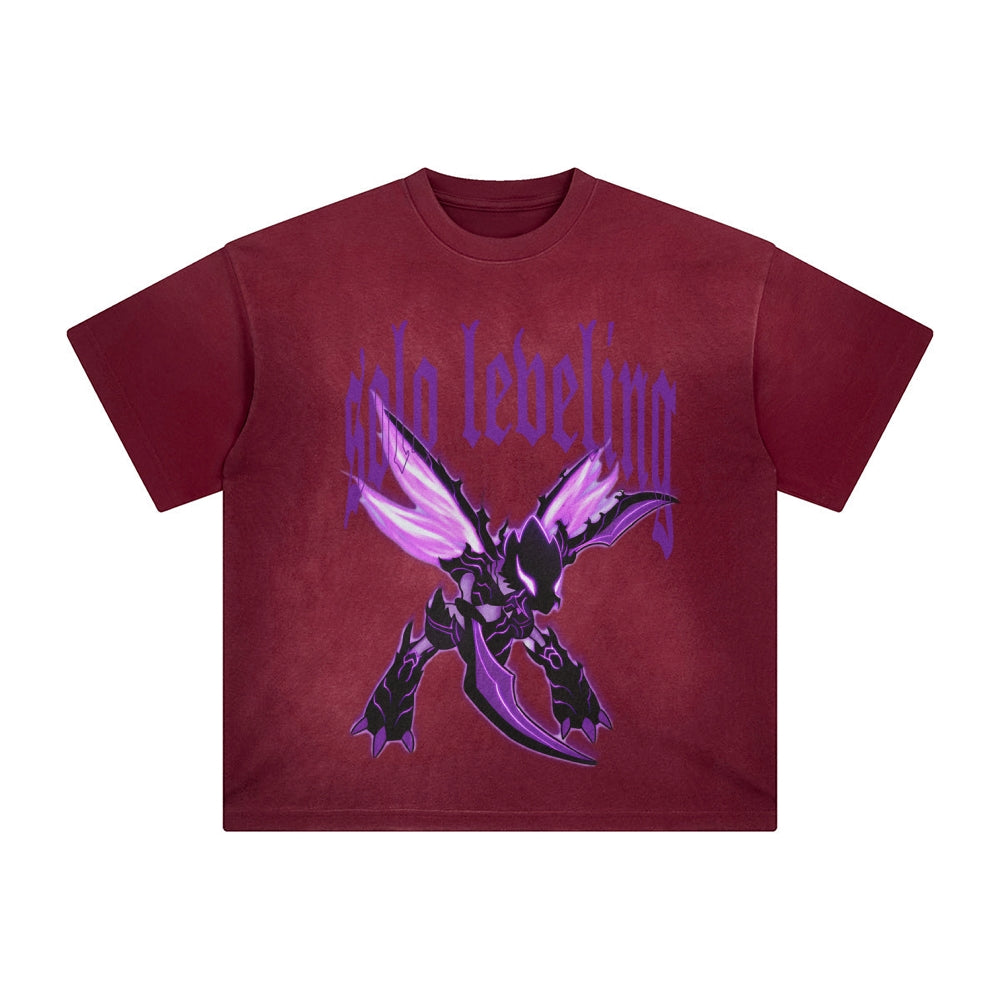 Unisex Anime Inspired Washed  Vintage T-Shirt