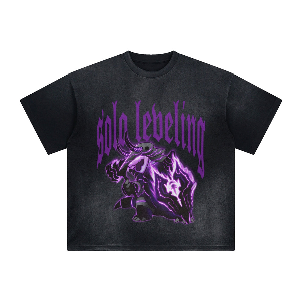 Unisex Anime Inspired Washed  Vintage T-Shirt