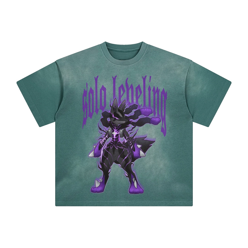 Unisex Anime Inspired Washed  Vintage T-Shirt