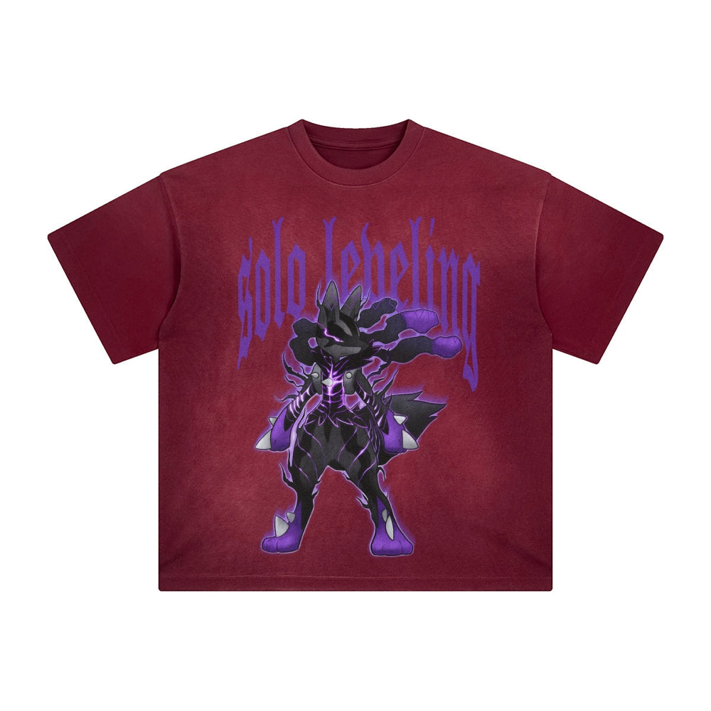 Unisex Anime Inspired Washed  Vintage T-Shirt