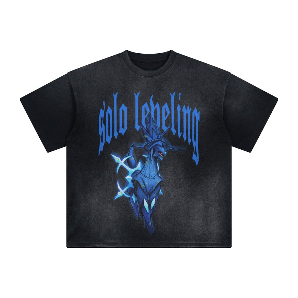 Unisex Anime Inspired Washed  Vintage T-Shirt