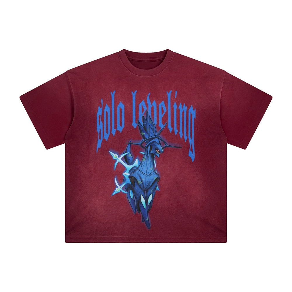Unisex Anime Inspired Washed  Vintage T-Shirt