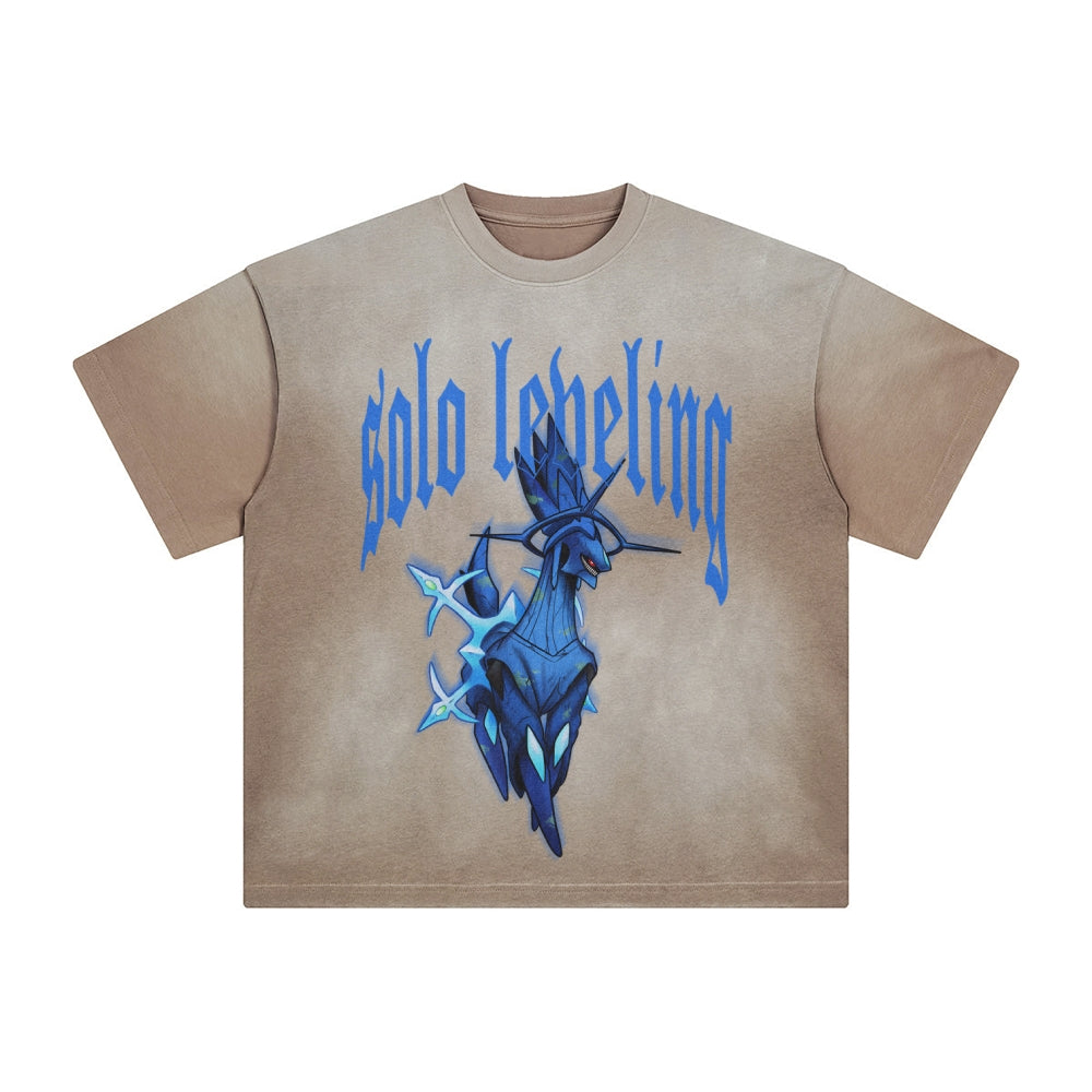 Unisex Anime Inspired Washed  Vintage T-Shirt