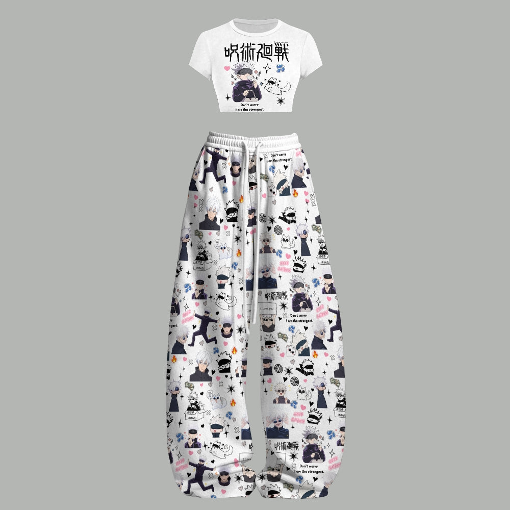 Jujutsu Kaisen Women T-Shirt  & Elasticated Trousers Two-Piece Set