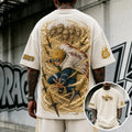 Unisex Anime-Style Retro Corduroy Oversized T-Shirt