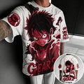 Unisex Short-Sleeve Corduroy T-Shirt With Anime Print