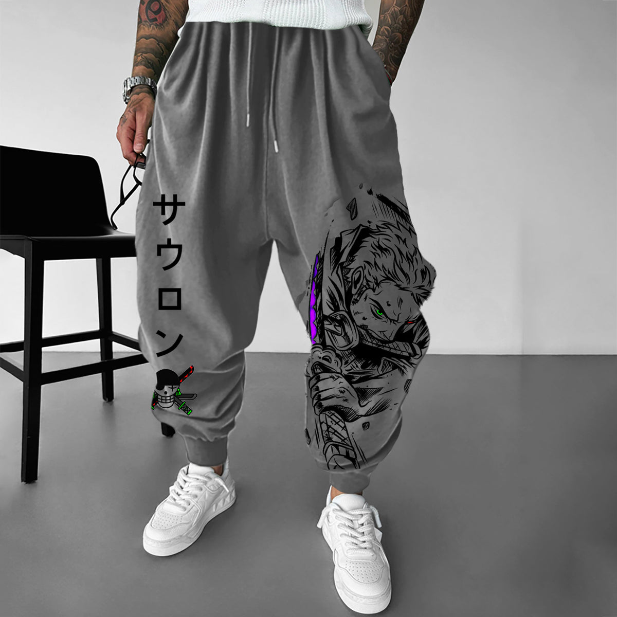 Unisex Anime Graphic Print Oversized Regular Athletic Pants
