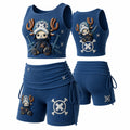 Women's Anime-Print Tank Top And Shorts Sports Set