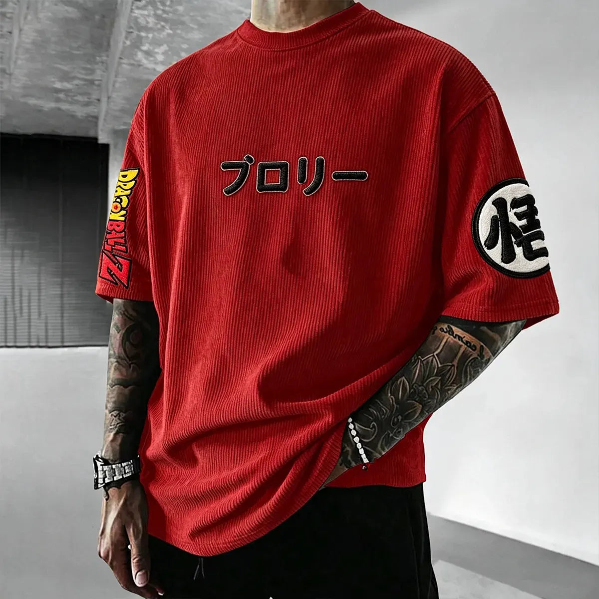 Unisex Anime Inspired Vintage Corduroy T-Shirt