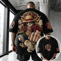 Unisex Anime-Style Retro Corduroy Oversized T-Shirt