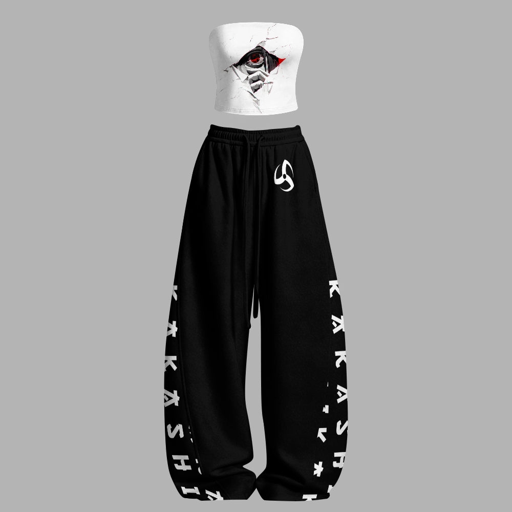 NARUTO Tight Casual Camisole Tops & Elasticated Trousers Two-Piece Set | Anime Graphic