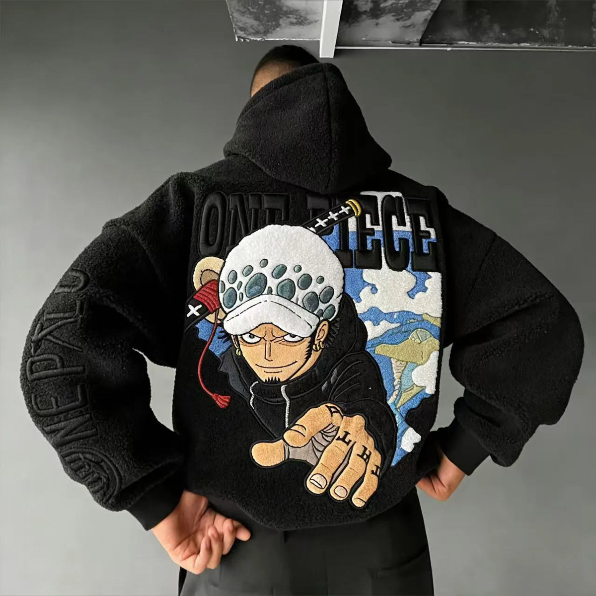 Color-blocked Plush Hoodie