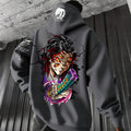 Plus Velvet Unisex Anime Graphic Streetwear Vintage Hoodie