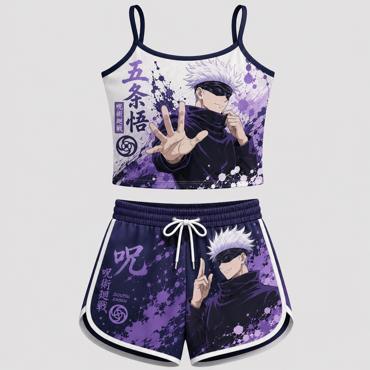 Jujutsu Kaisen Anime Shorts and Crop Top Set