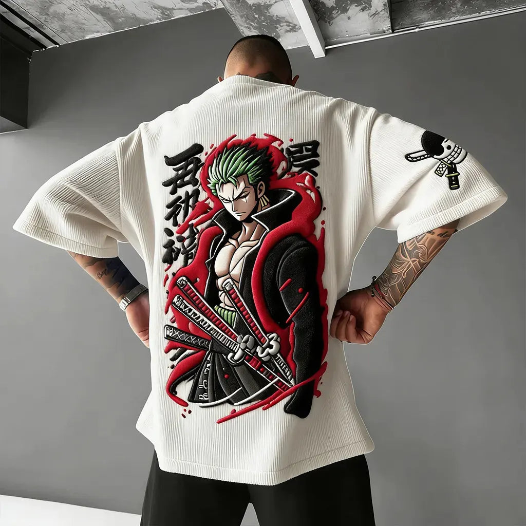 Unisex Anime Inspired Vintage Corduroy T-Shirt