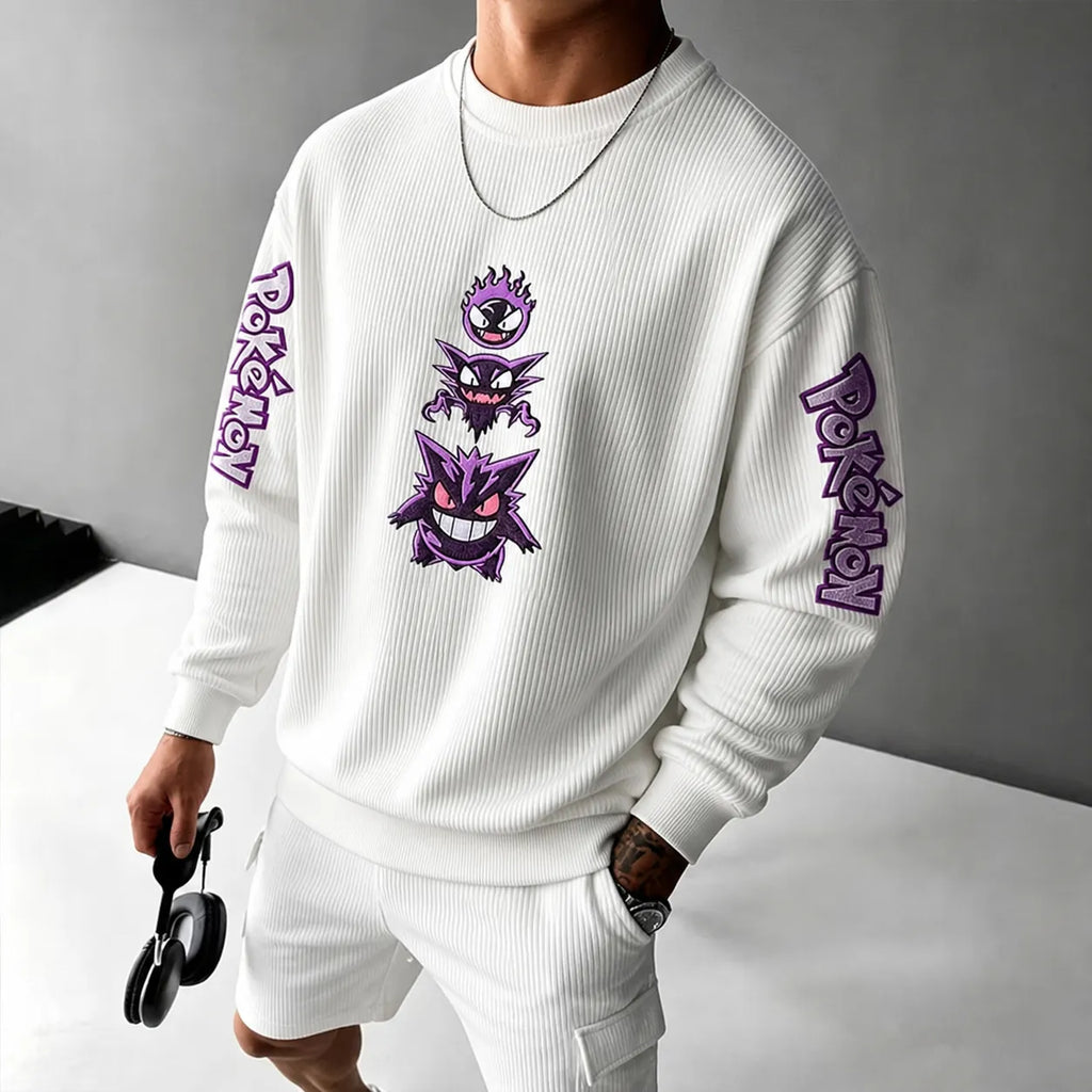 Unisex Anime-print Crewneck Sweatshirt